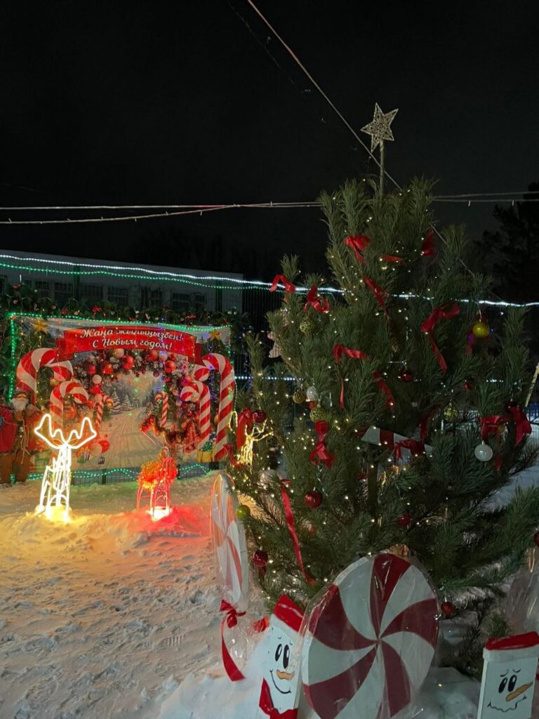 Костанайцы украшают свои дворы к Новому Году